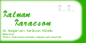 kalman karacson business card