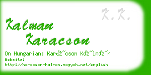 kalman karacson business card